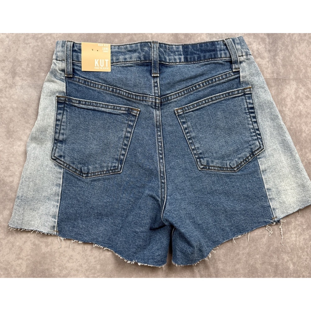 Kut  NWT Women's Sz 0 Shorts High Rise‎ Jane Cut Off Two Tone Denim Summer Beach - Picture 6 of 16
